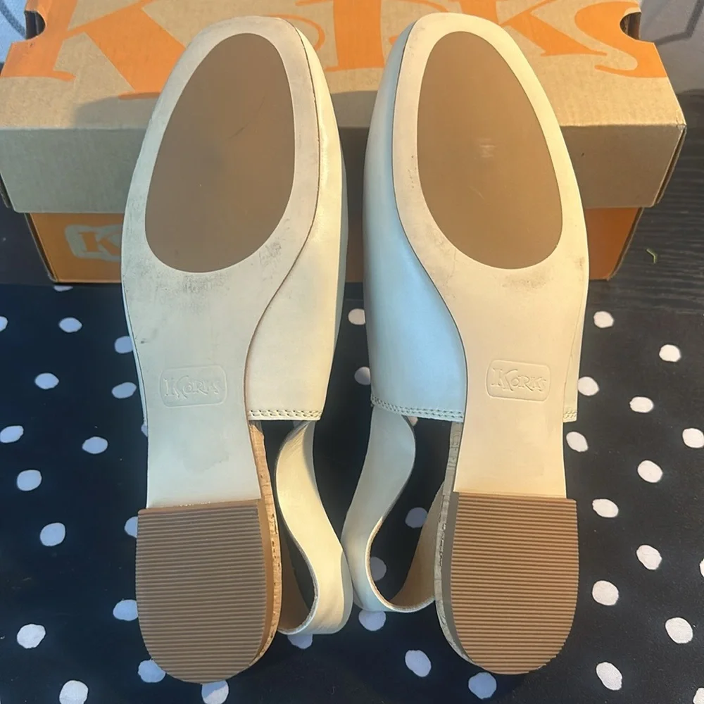 KORKS Womens Blush off white Comfort Slingback Flat - Picture 4 of 5